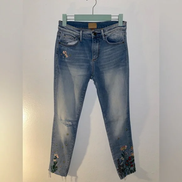 Driftwood floral embroidered Blue Sexy jeans size 26 - Picture 2 of 7